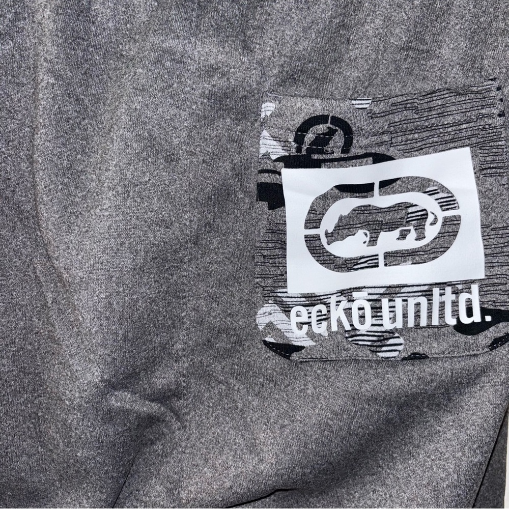 Ecko Unltd Men's Sweatpants Embroidered Vertical Logo Fleece Jogger in Grey - Picture 5 of 6